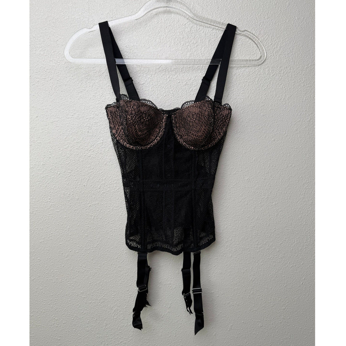 NWT Victoria's Secret Black Lace Bustier Women 32C