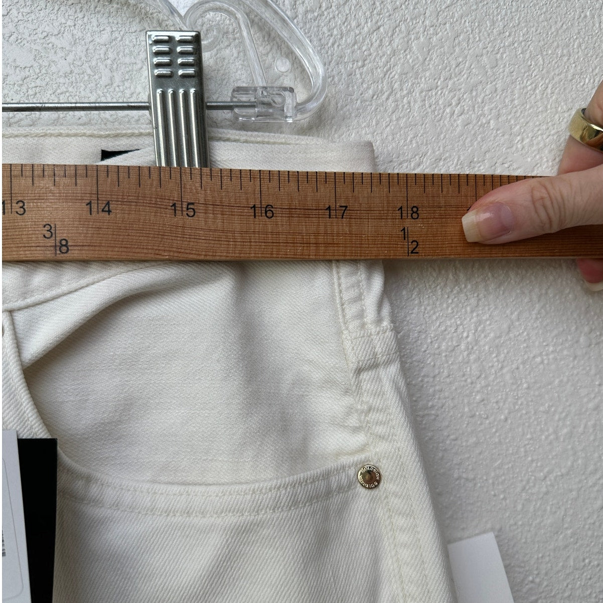 NWT Goldsign The A Jean Pressed Pearl Ivory Jeans 32