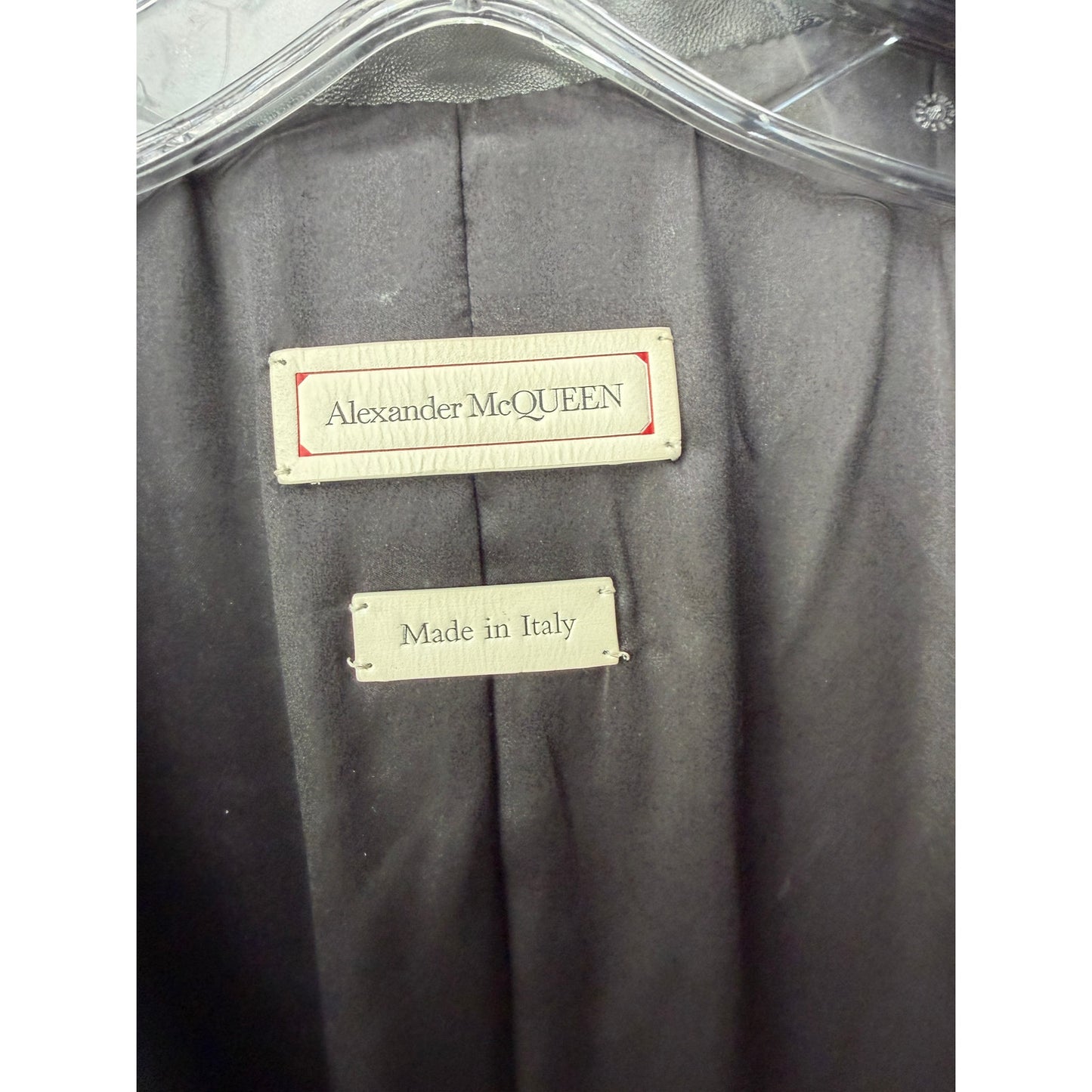 Alexander McQueen Black Peplum Moto Jacket Women's IT 50