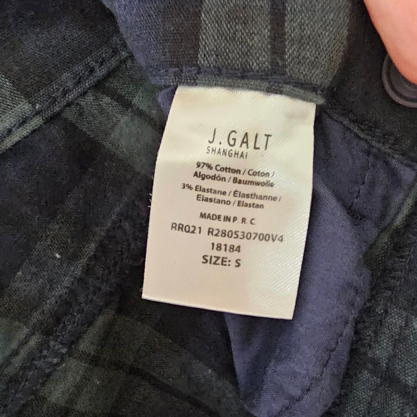 Brandy Melville John Galt Blue Green Plaid High Waist Zip Button Trouser Pant SM