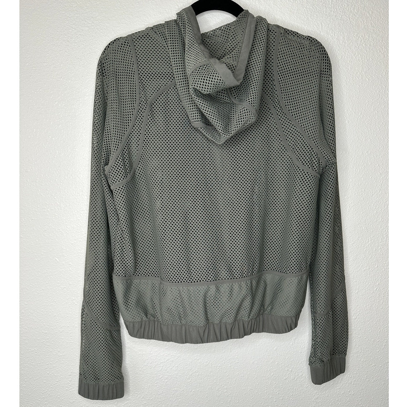Lululemon Sage Green Relaxed Fit Mesh Hooded Front Zip Jacket 4