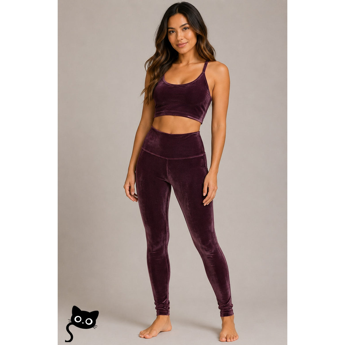Lululemon Plum Purple Velvet Velour Leggings Yoga Pants Size 2