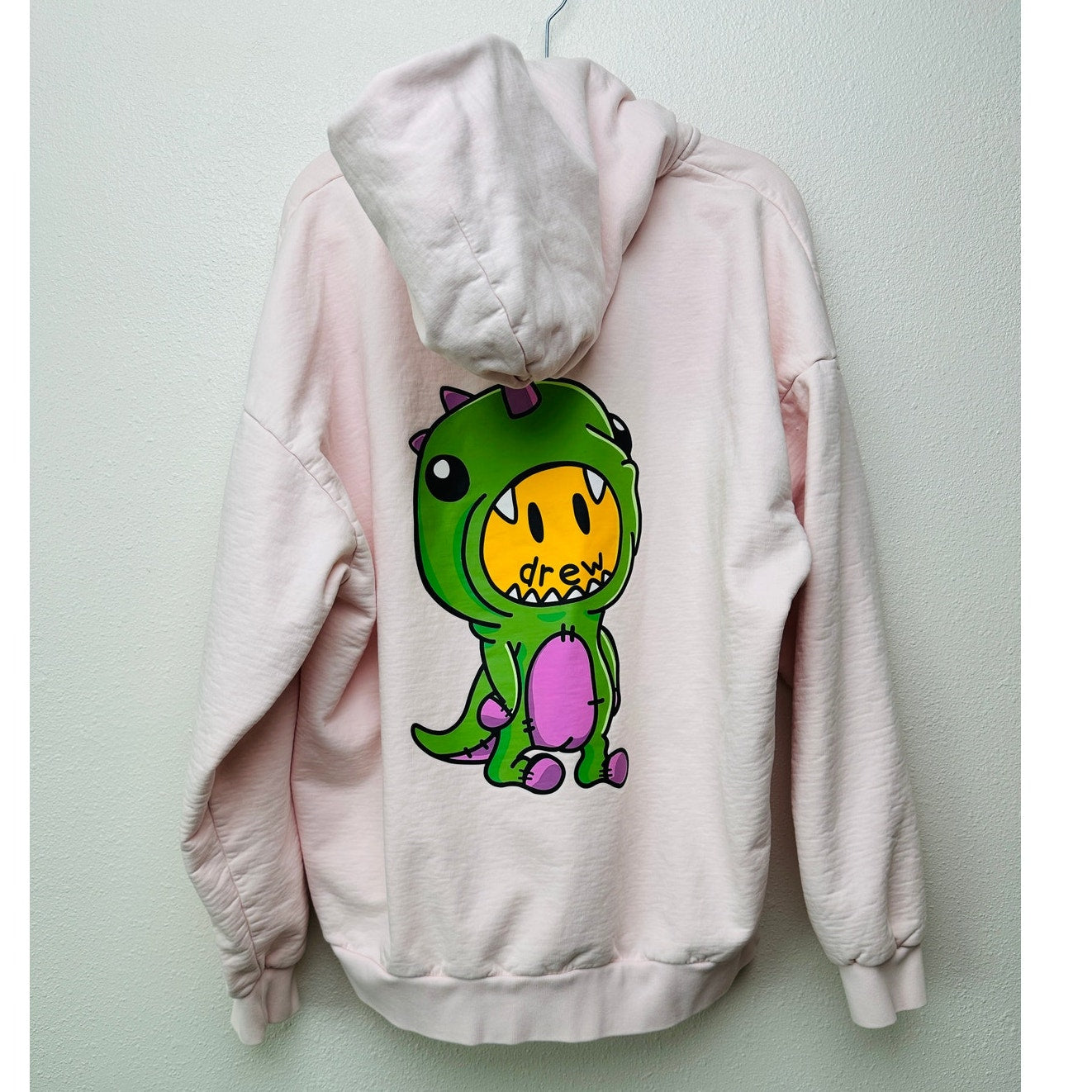 Drew House Zip Hoodie Light Pink Men’s US L Dino Graphic