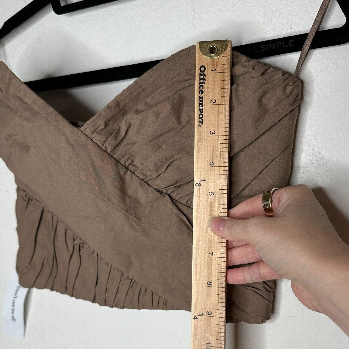 NWT BEC + BRIDGE 2-Piece Mocha Sweetheart Neck Bandeau & Pleat Gathered Skirt 2