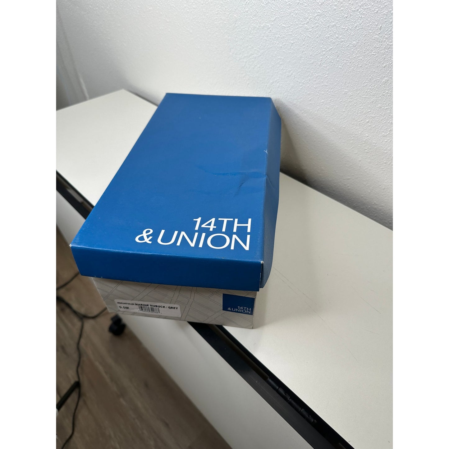 14th & Union Marine Blue Nubuck & Gray Tie Oxford Shoes 9.5