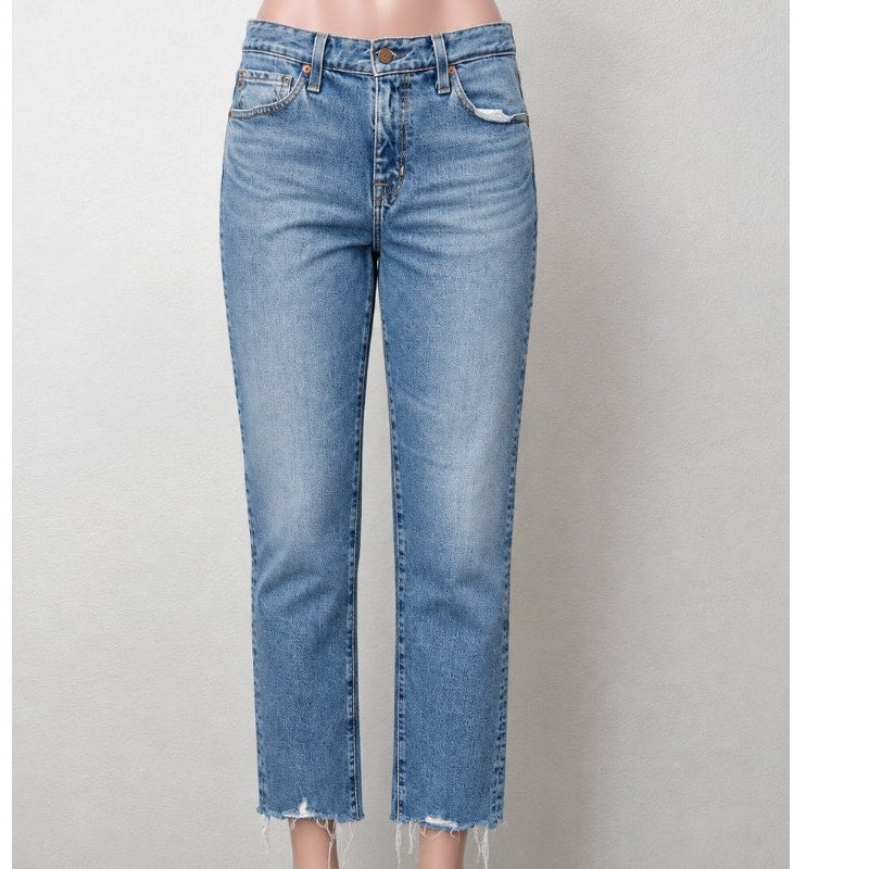 Adriano Goldschmied Ex-Boyfriend Slouchy Slim Raw Hem Medium Wash Jeans