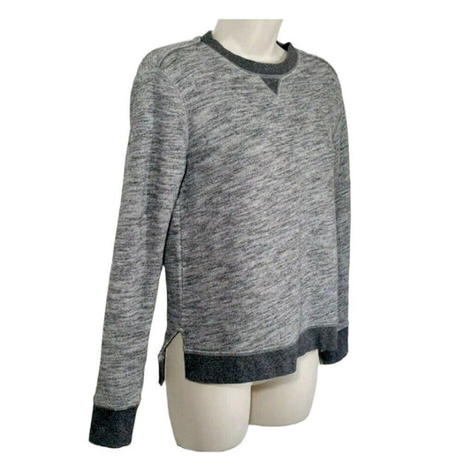 Rag & Bone Heather Gray Georgia Boxy Jumper Sweatshirt Dark Gray Trim S