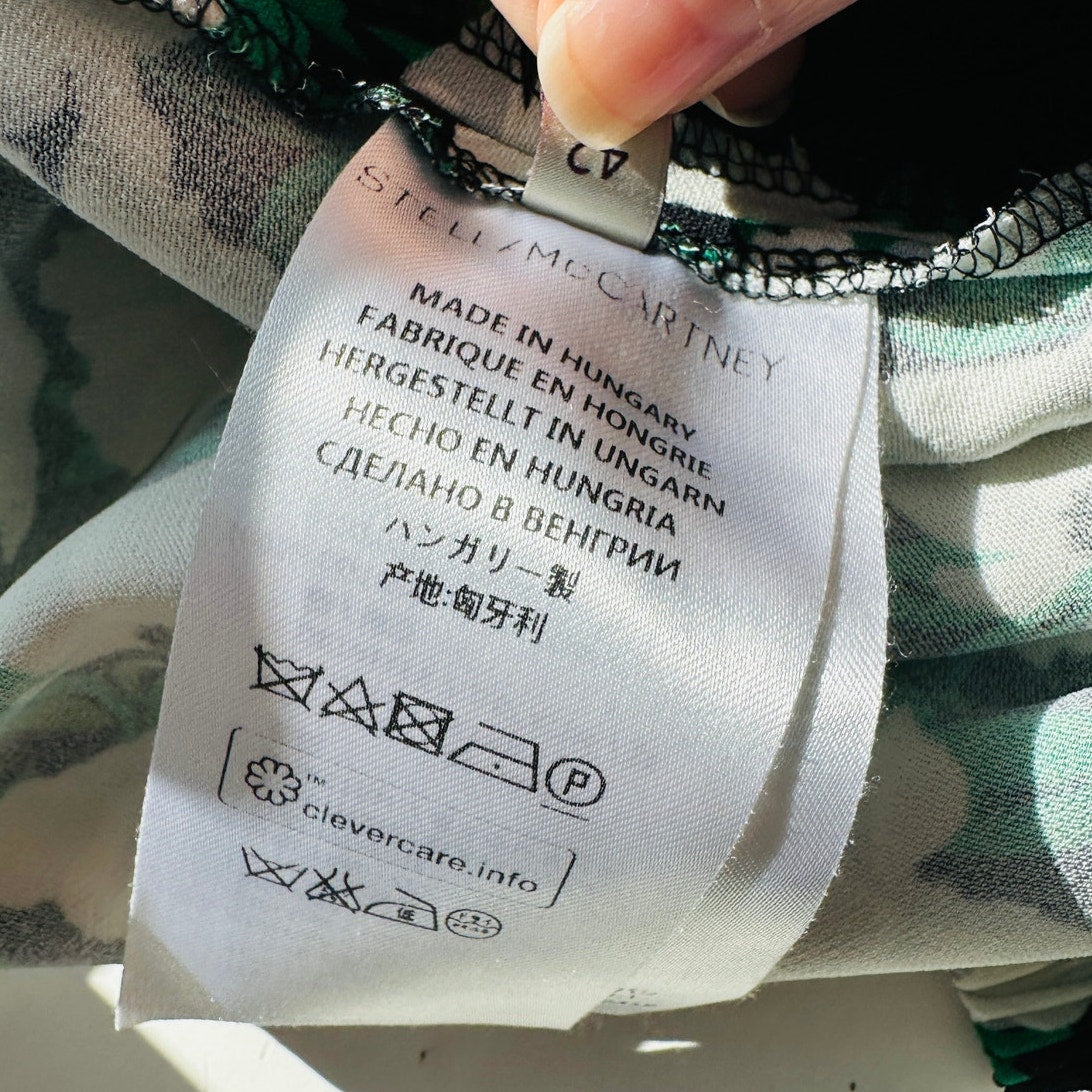 Stella McCartney White Black Green Floral Print Julia Flora Jogger Pants 42