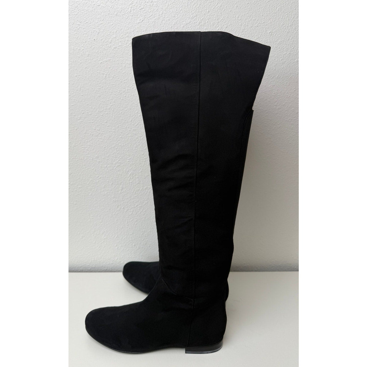 French Sole Pandora Black Suede Knee Boots Womens 8.5