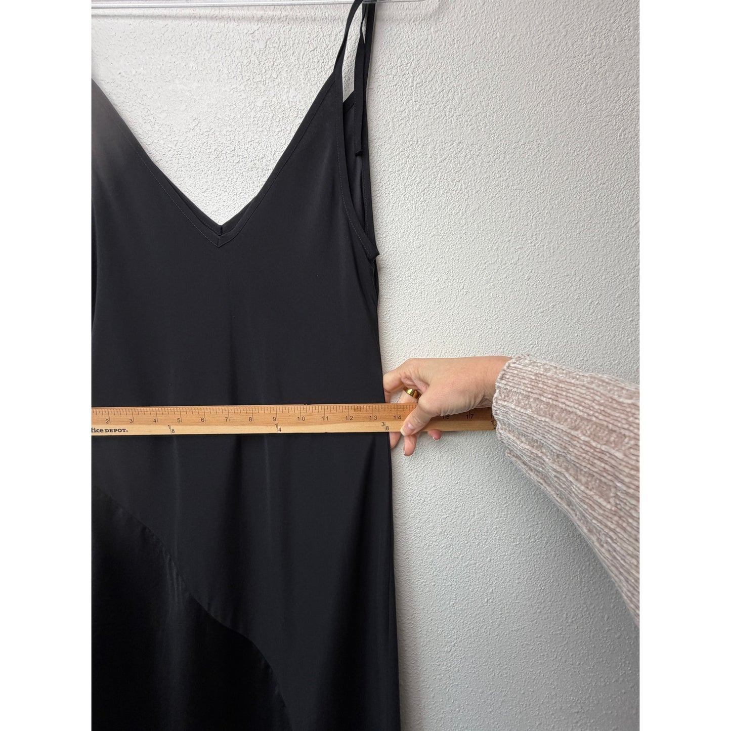 Malia Mills Black Silk Maxi Slip Dress Womens 4