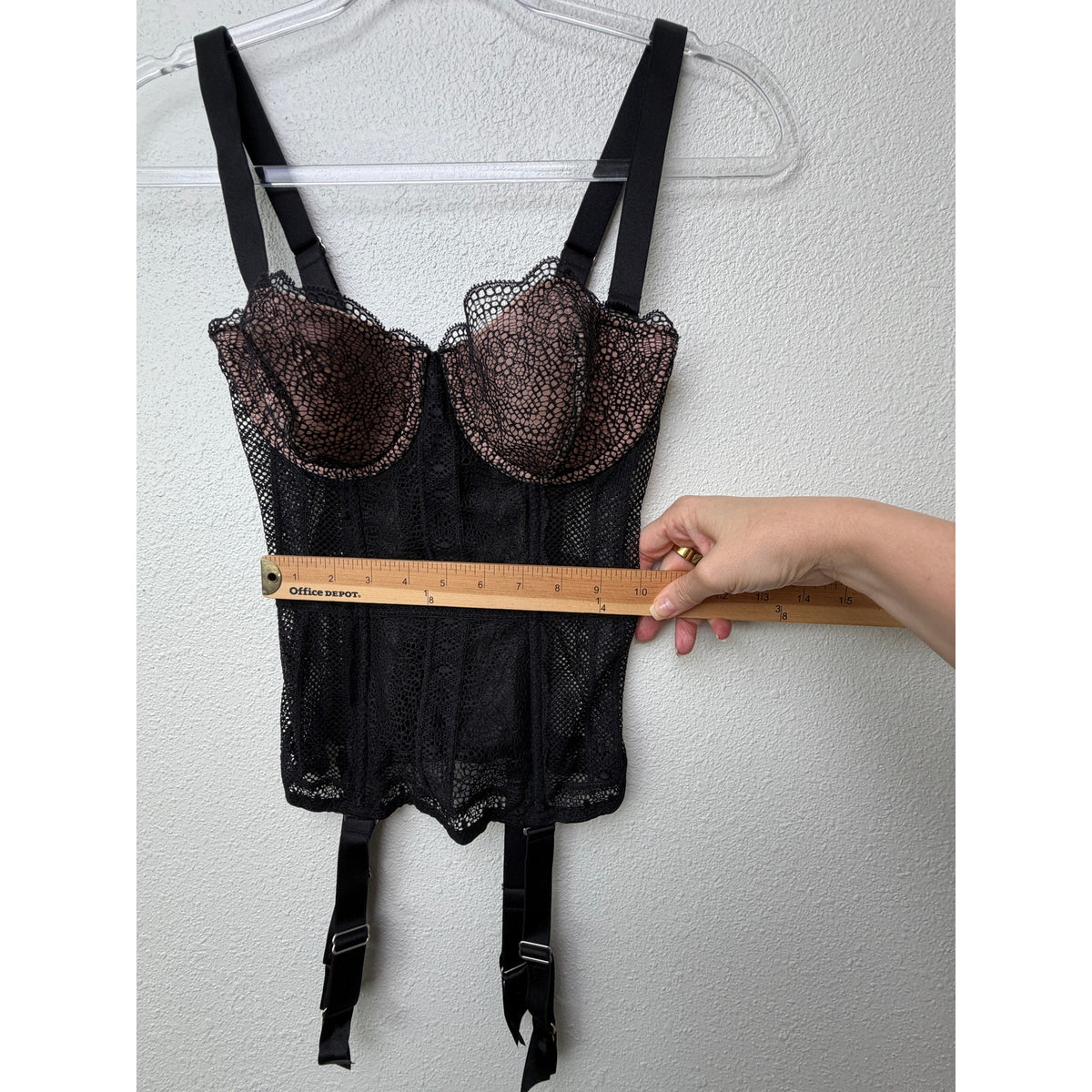 NWT Victoria's Secret Black Lace Bustier Women 32C