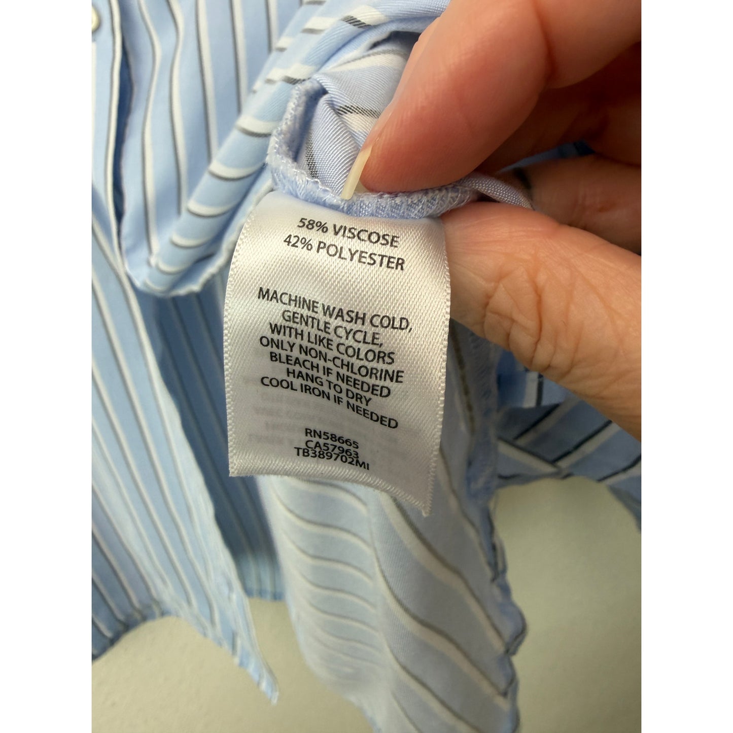 Treasure & Bond Blue Striped Boyfriend Shirt Womens XL
