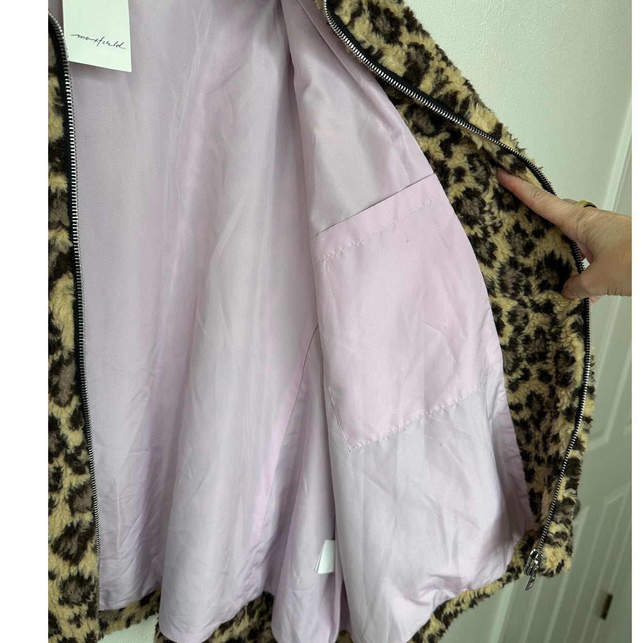NWT DUO LTD Zinko Beige & Black Cheetah Print Fuzzy Long Sleeve Jacket L