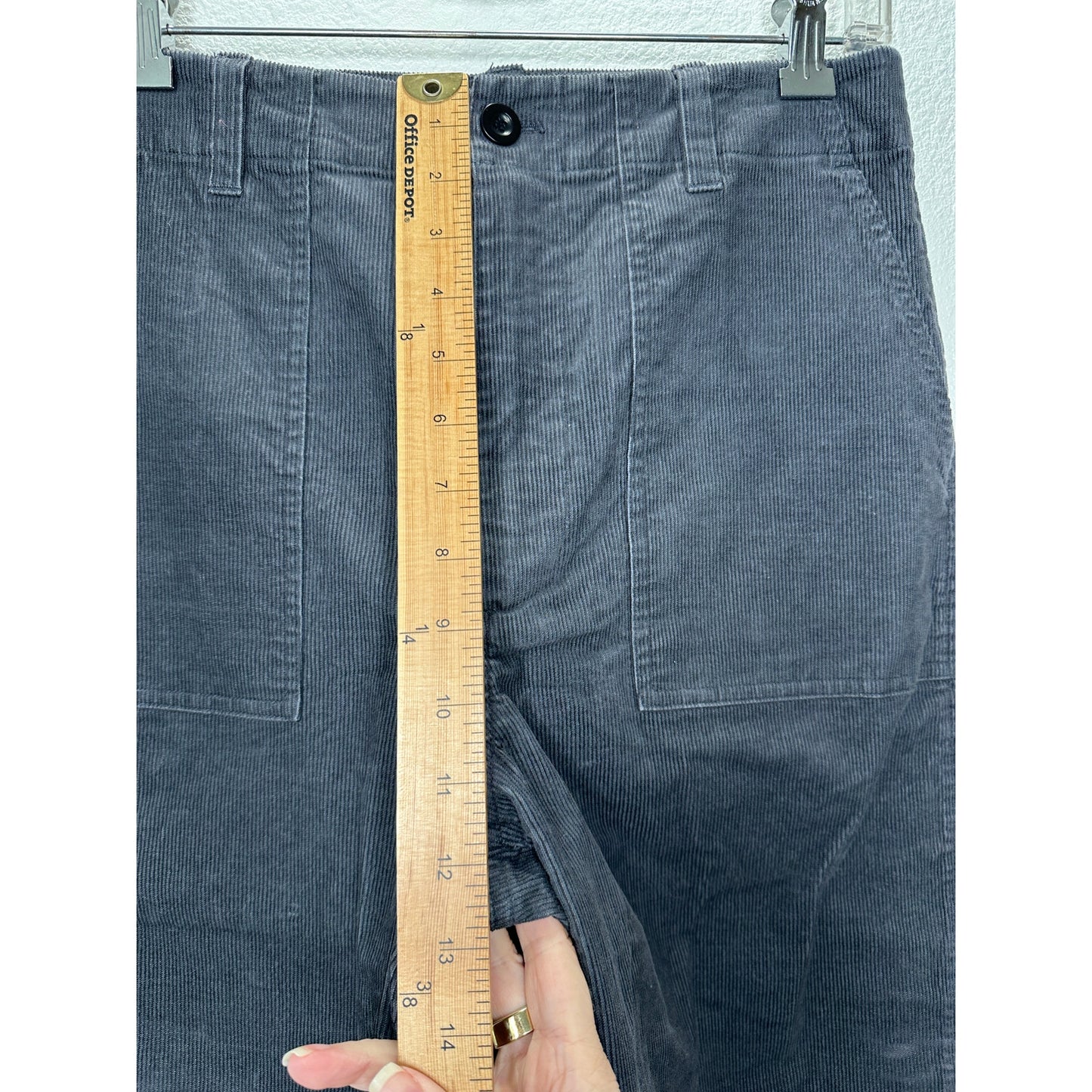 Jenni Kayne Gray High Waist Stretch Corduroy Ranger Trouser Pants 8