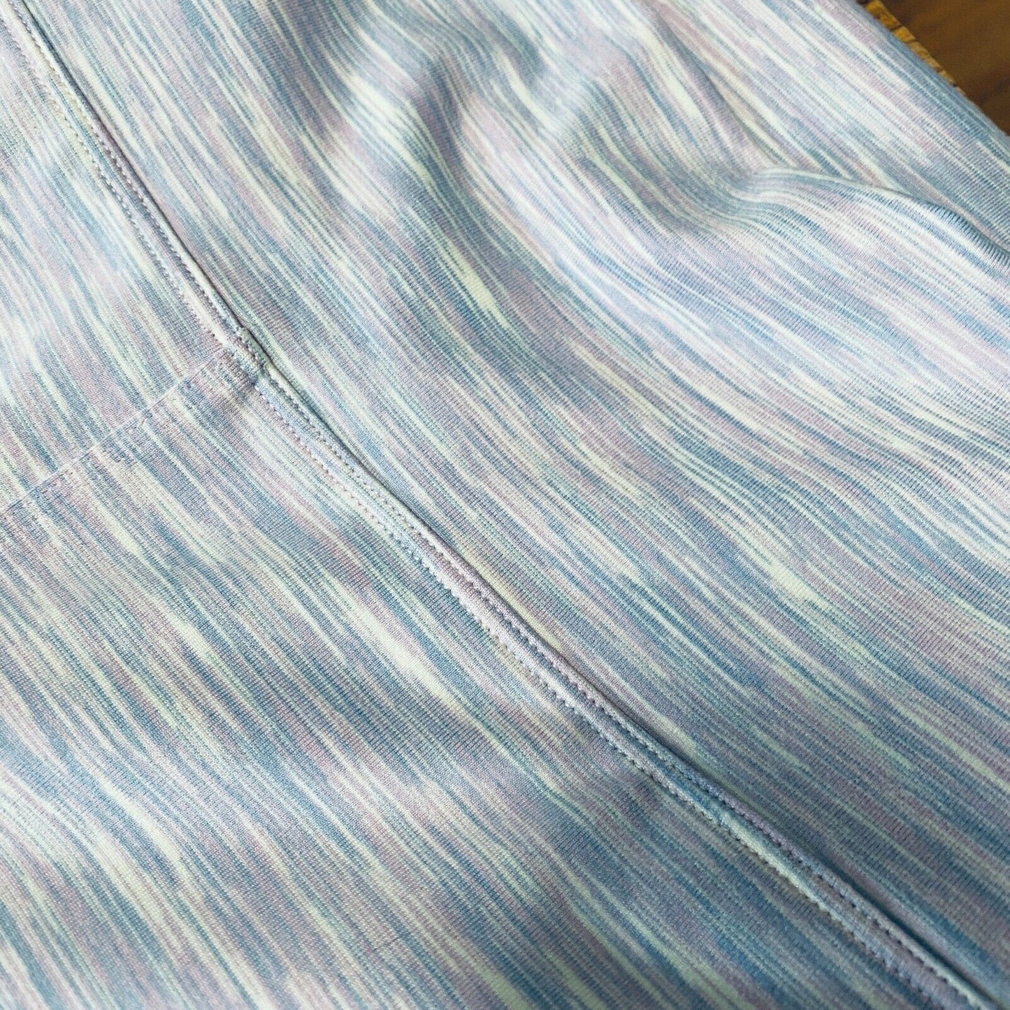 Outdoor Voices Techsweat 7/8 Activewear Legging Striped Pale Blue Pink Small