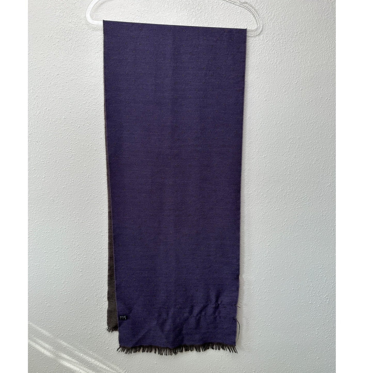 Italian Scarf Purple Brown Polka Dot Wool Silk ~70”