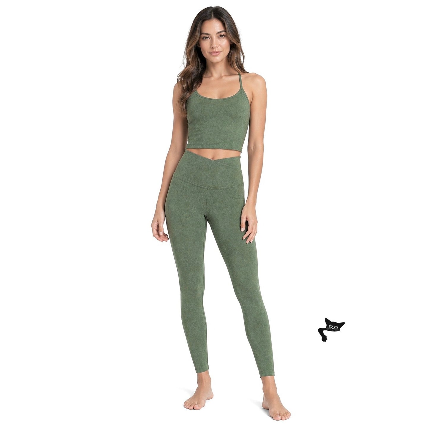 Beyond Yoga Green Legging Sports Bra Set Women US S