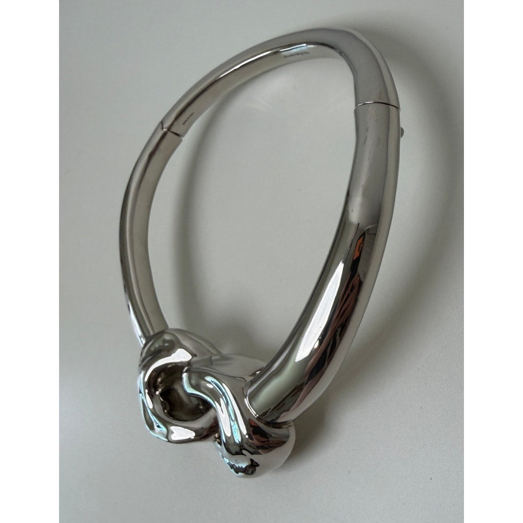 Alexander McQueen Silver Sculptural Choker Women M