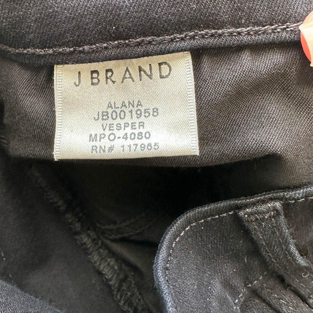 J Brand Vesper Black Alana High Waist Raw Hem Ankle Skinny Jeans 30