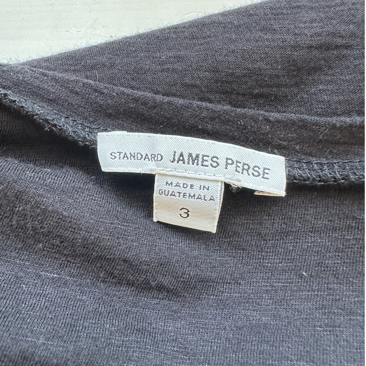 James Perse Black Deep V Round Neck Slub Tee Shirt Cap Sleeve Top 3 / L