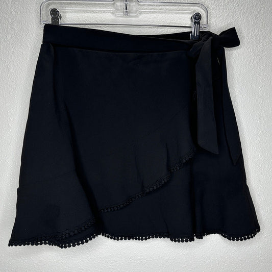 Cupcakes & Cashmere Black Pom-Pom Tiered Ruffle Faux Wrap Mini 6