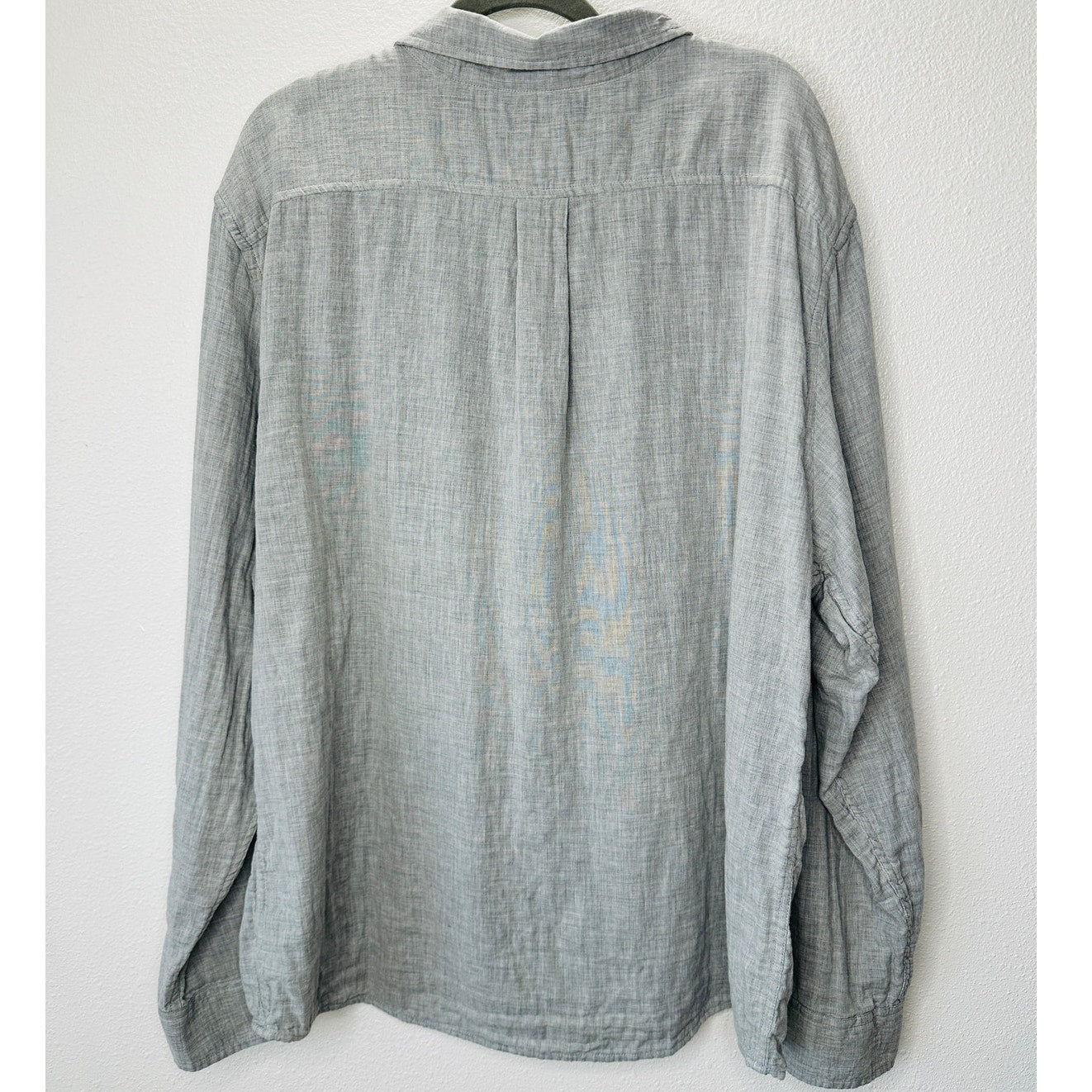 Goodfellow Light Gray Linen Long Sleeve Button Collared Shirt 2XL