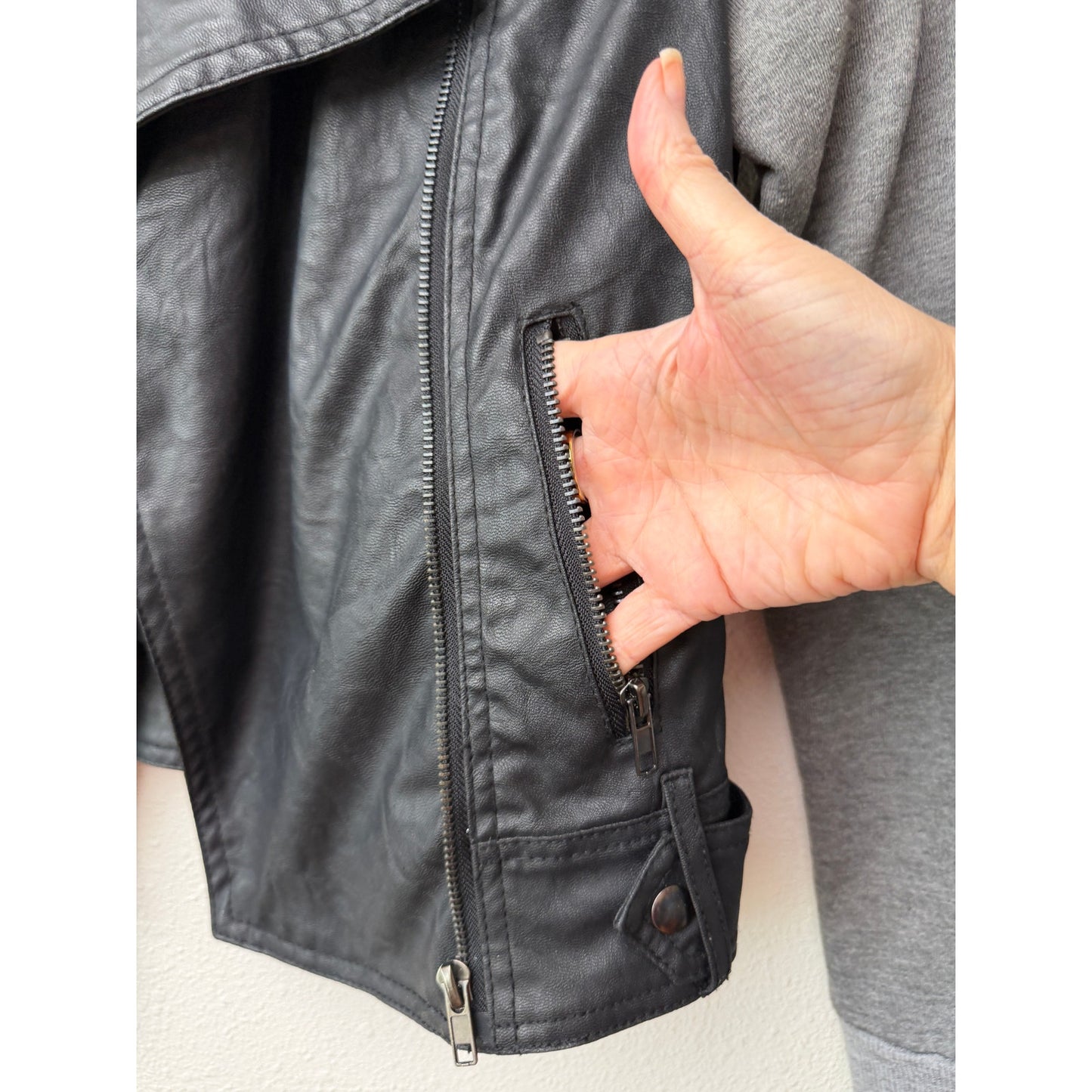 Foreign Exchange Black Gray Womens S Moto Jacket