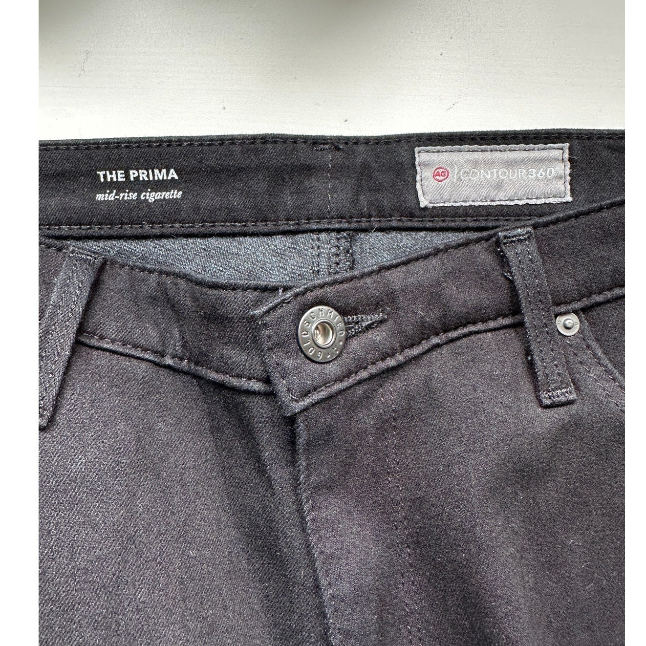 AG Adriano Goldschmied Black The Prima Mid Rise Cigarette Denim Jeans 31