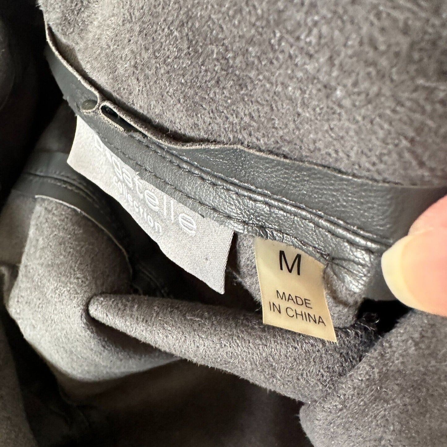 Bagatelle Pewter Gray Faux Leather Open Front Waterfall Jacket Zip Pocket Medium