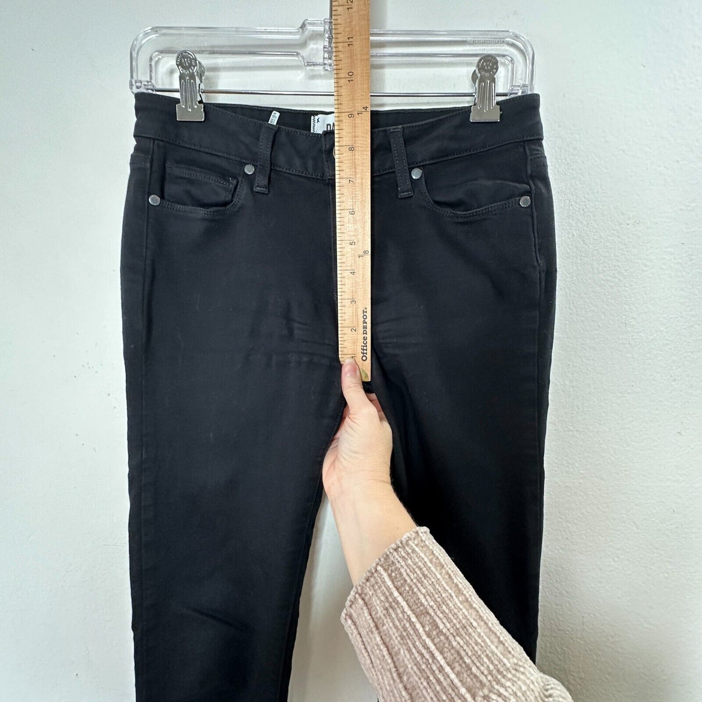 Paige Black Shadow Verdugo Ultra Skinny Jeans 5 Pocket Design Zip Fly Button 27