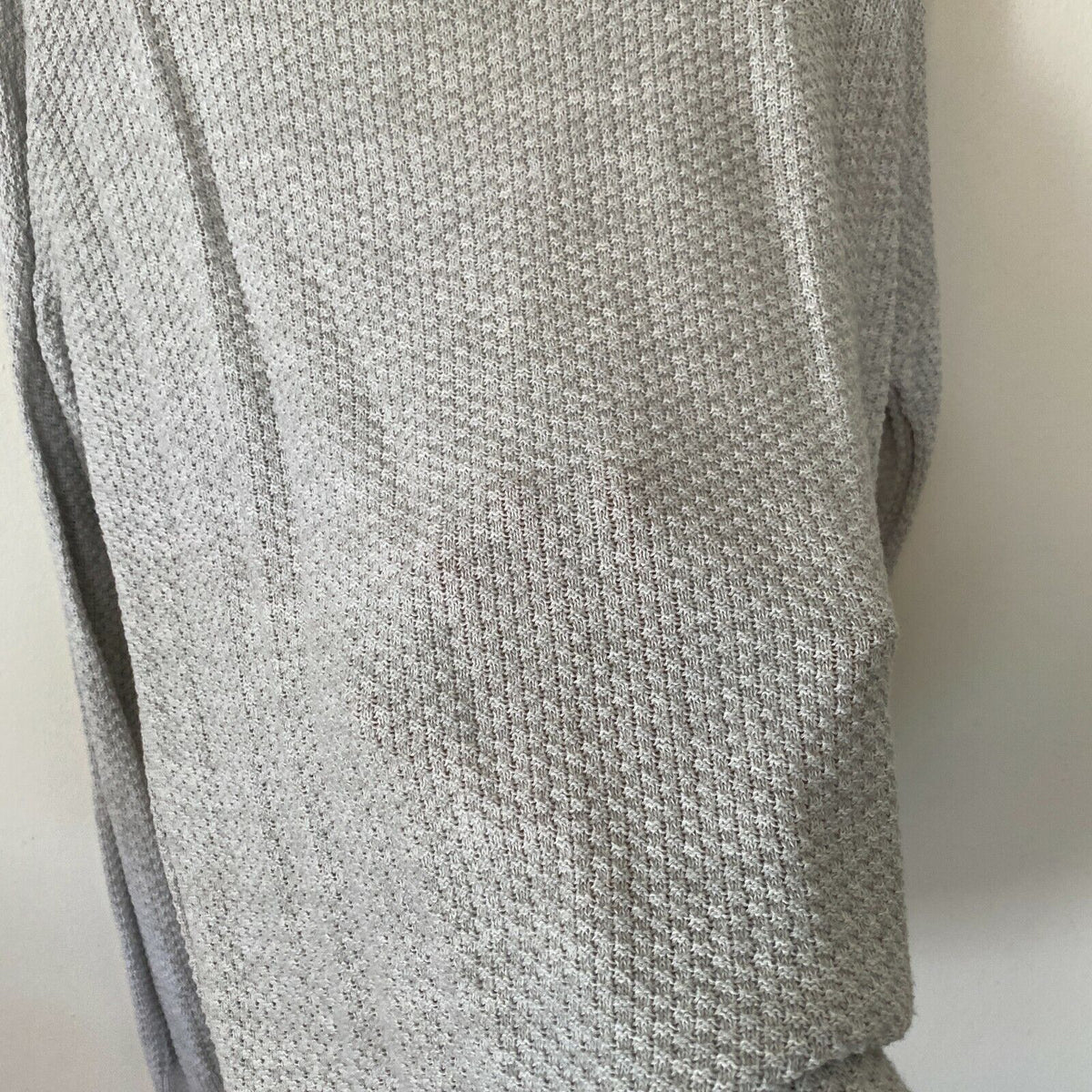 Cotton On Gray V-Neck Light Weight Knit Long Line Banded Sweater Jumper Large