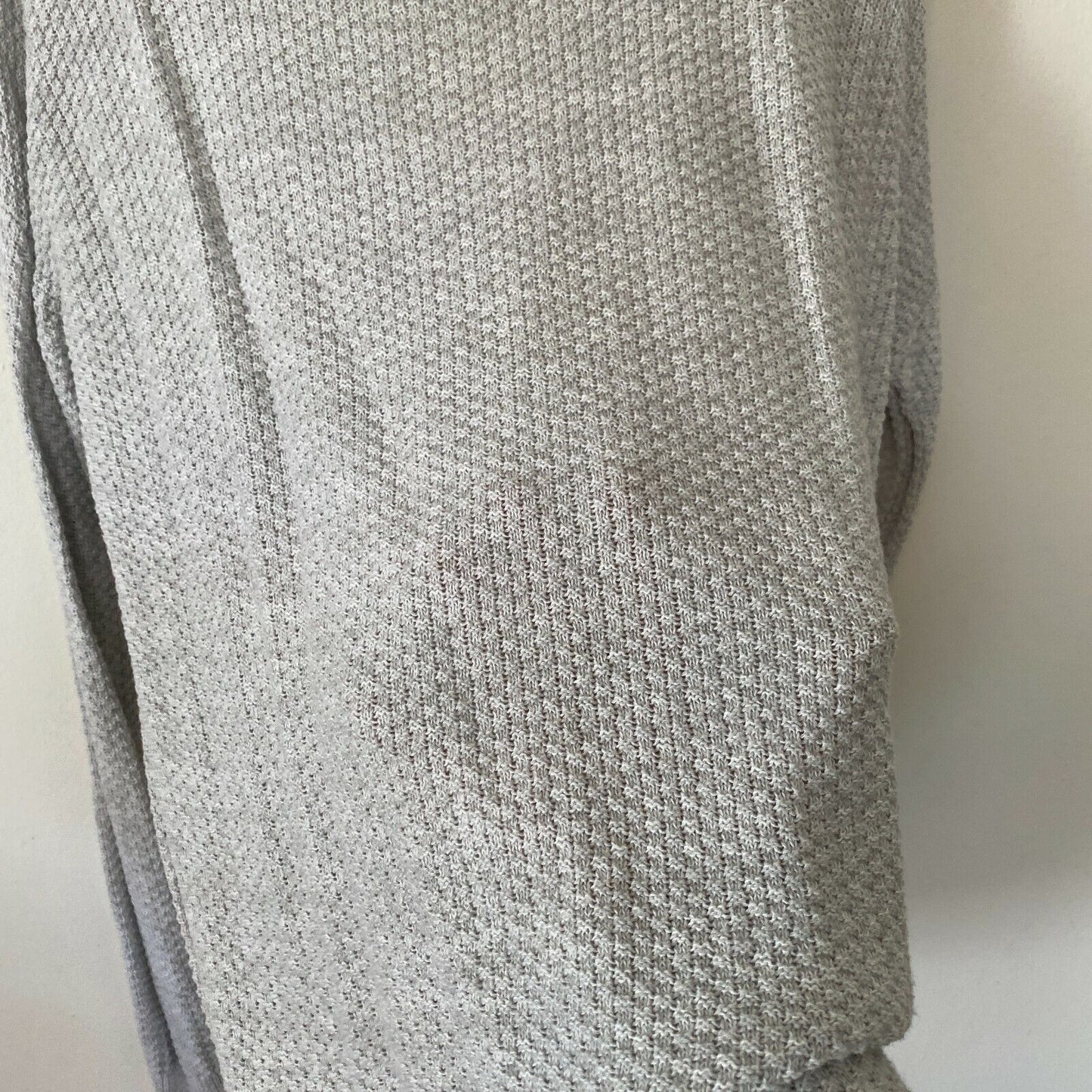 Cotton On Gray V-Neck Light Weight Knit Long Line Banded Sweater Jumper Large