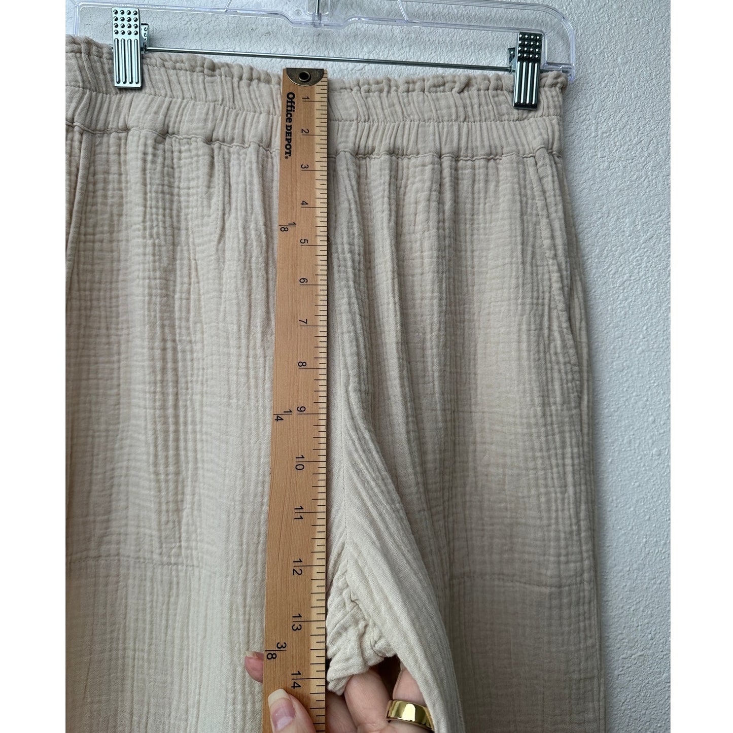 Rails Leon Crop Pants Flax Cotton Gauze Elastic Waist XS