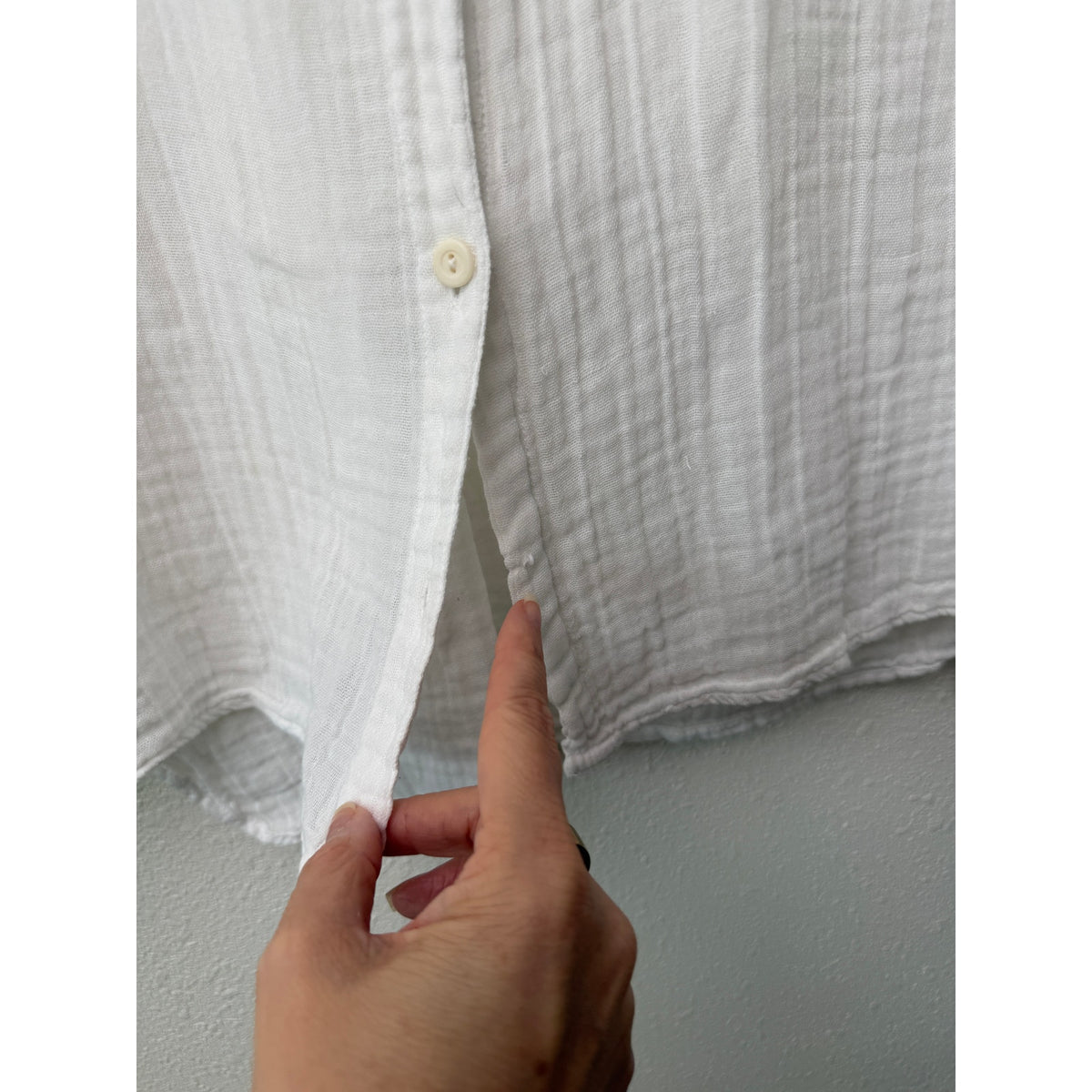 Michael Stars White Cotton Gauze Button Shirt Women M