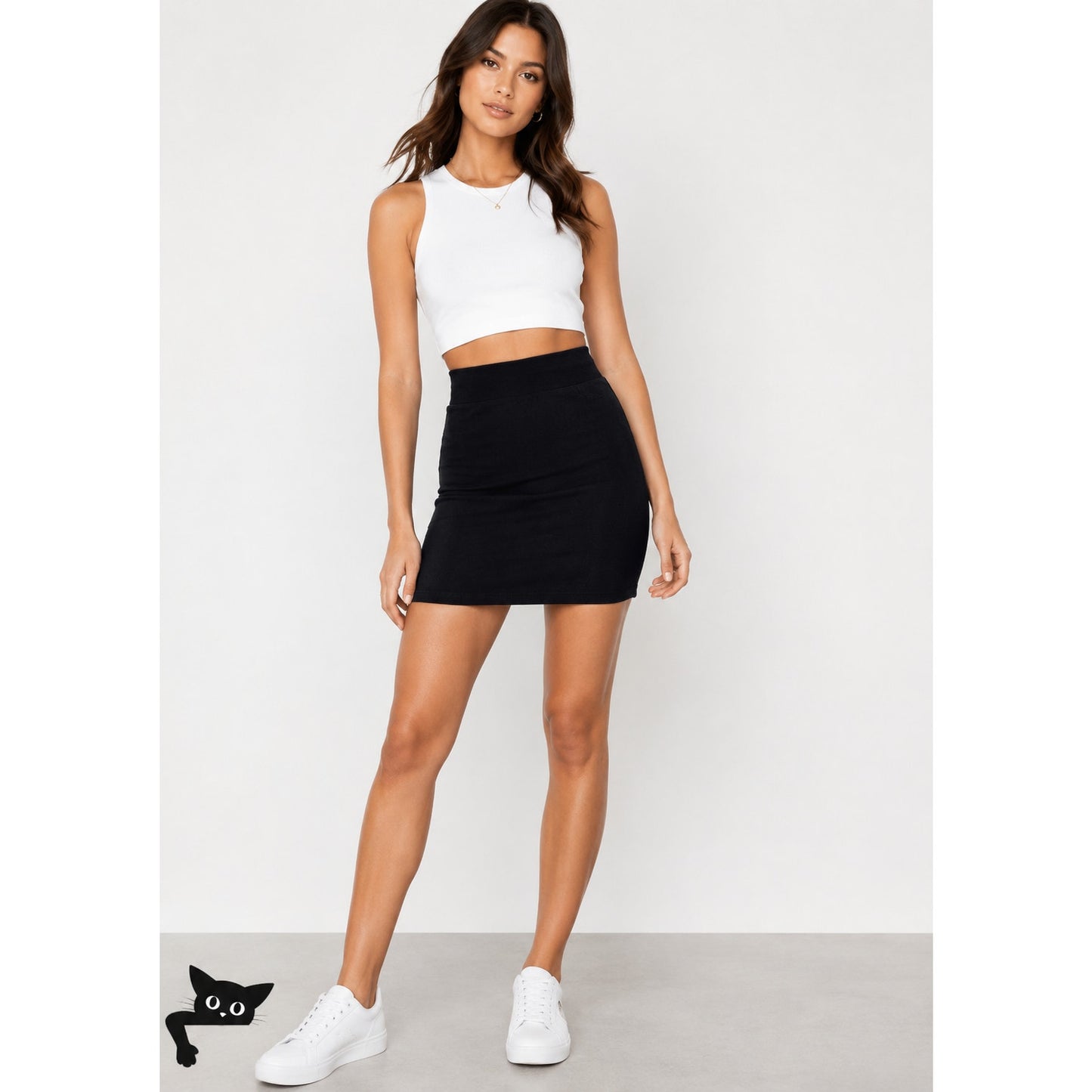 Aritzia Talula Black High Waist Bodycon Bandage Mini Skirt Stretch Pull-On Small