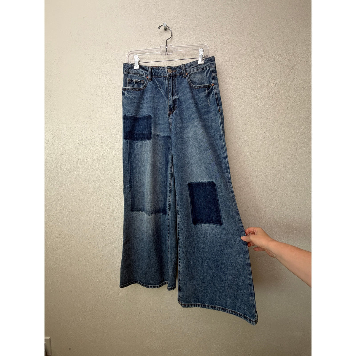 Insane Gene Blue Patchwork Wide Leg Jeans Women's 7