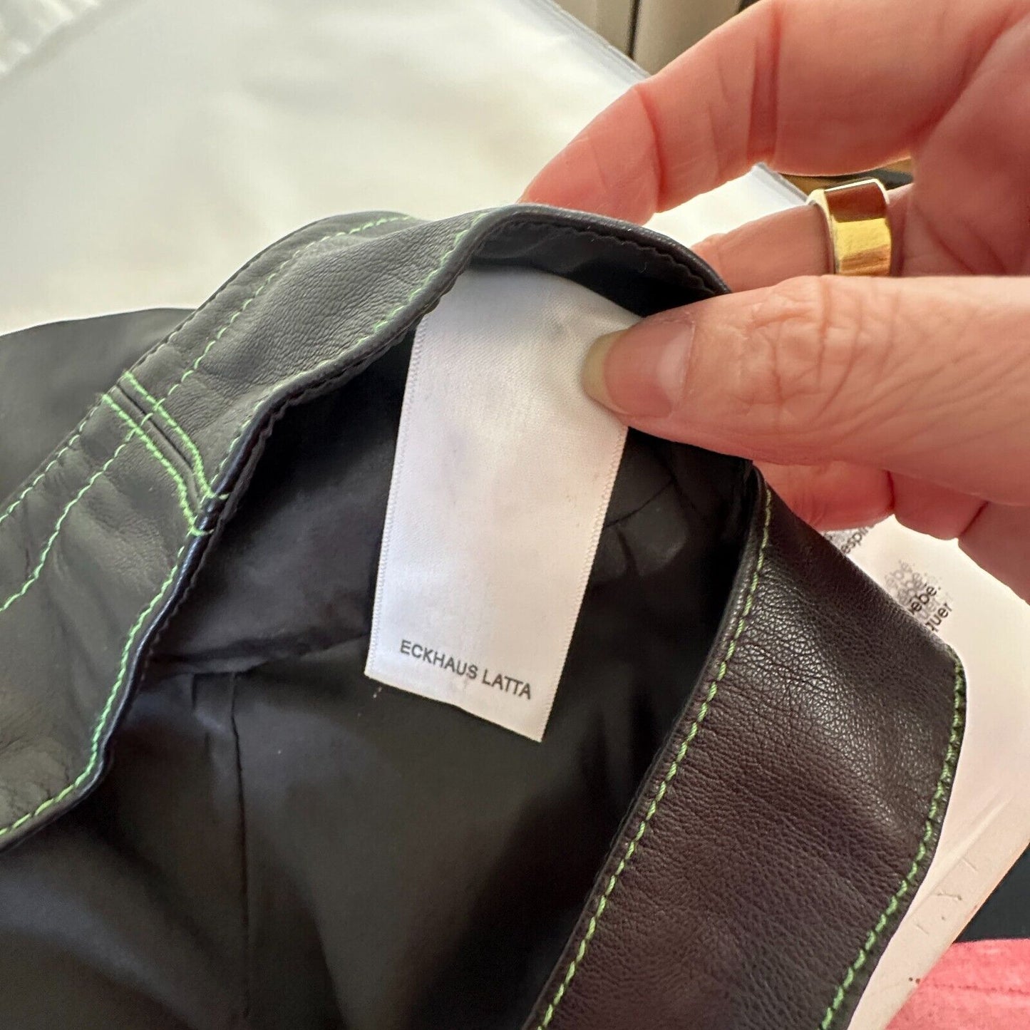 NWOT Eckhaus Latta Black Switch Halterneck Zip Top Tonal Stitch Scoop Neck Med