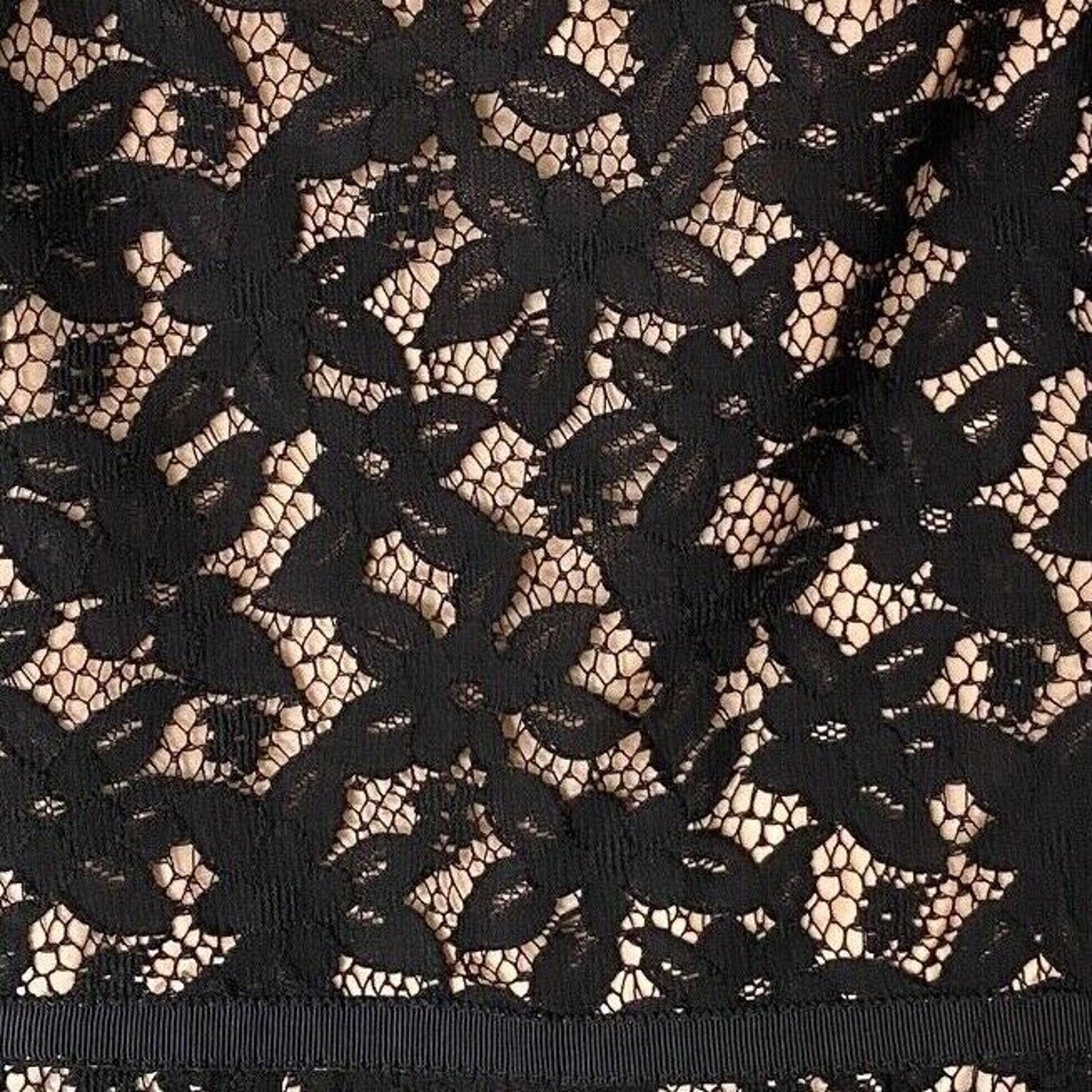 Juicy Couture Black Lace Tan Satin Lined Spaghetti Strap Zip Sheath Dress 4