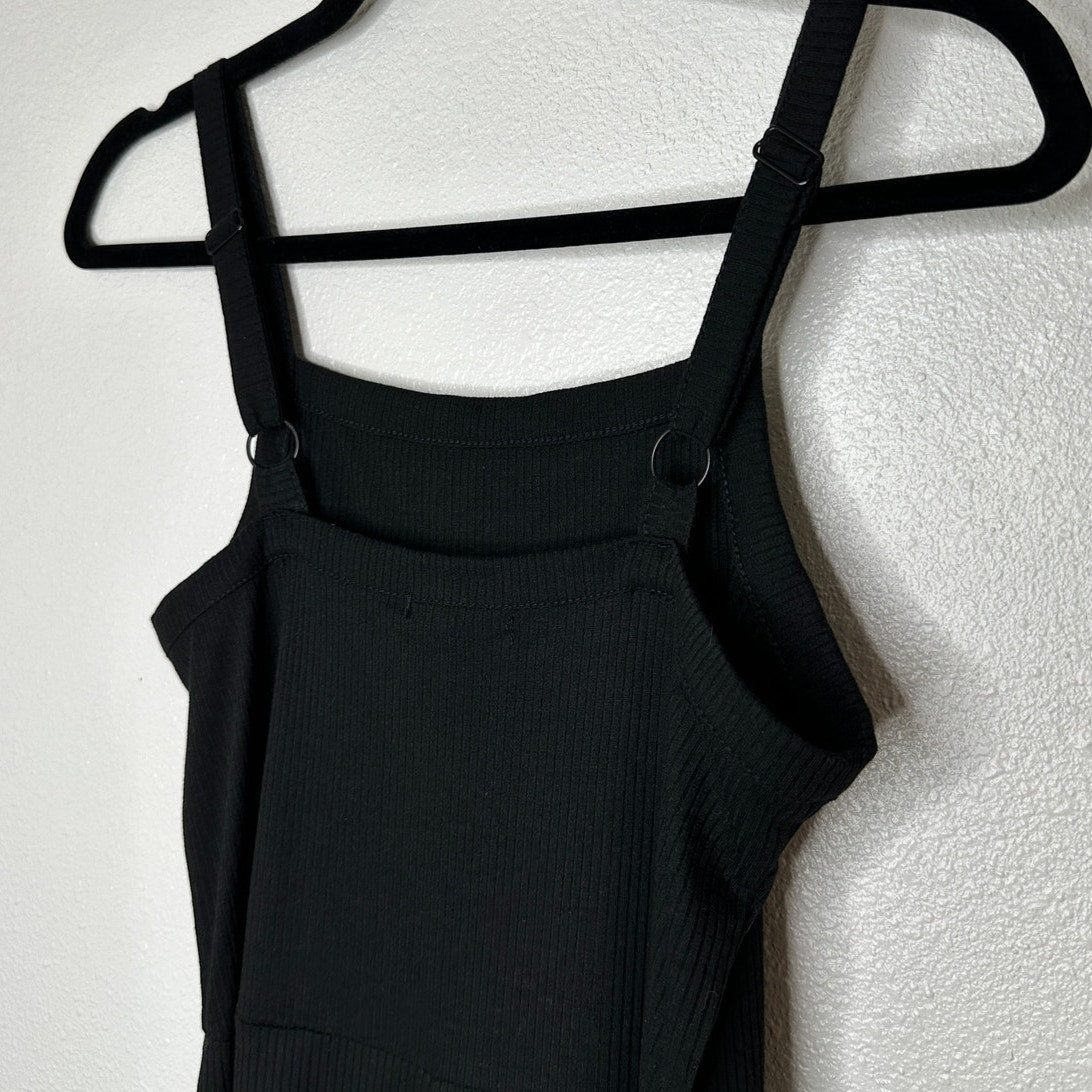 NWT Cotton On The Valerie Strappy Black Wide Leg Ribbed Jumpsuit S