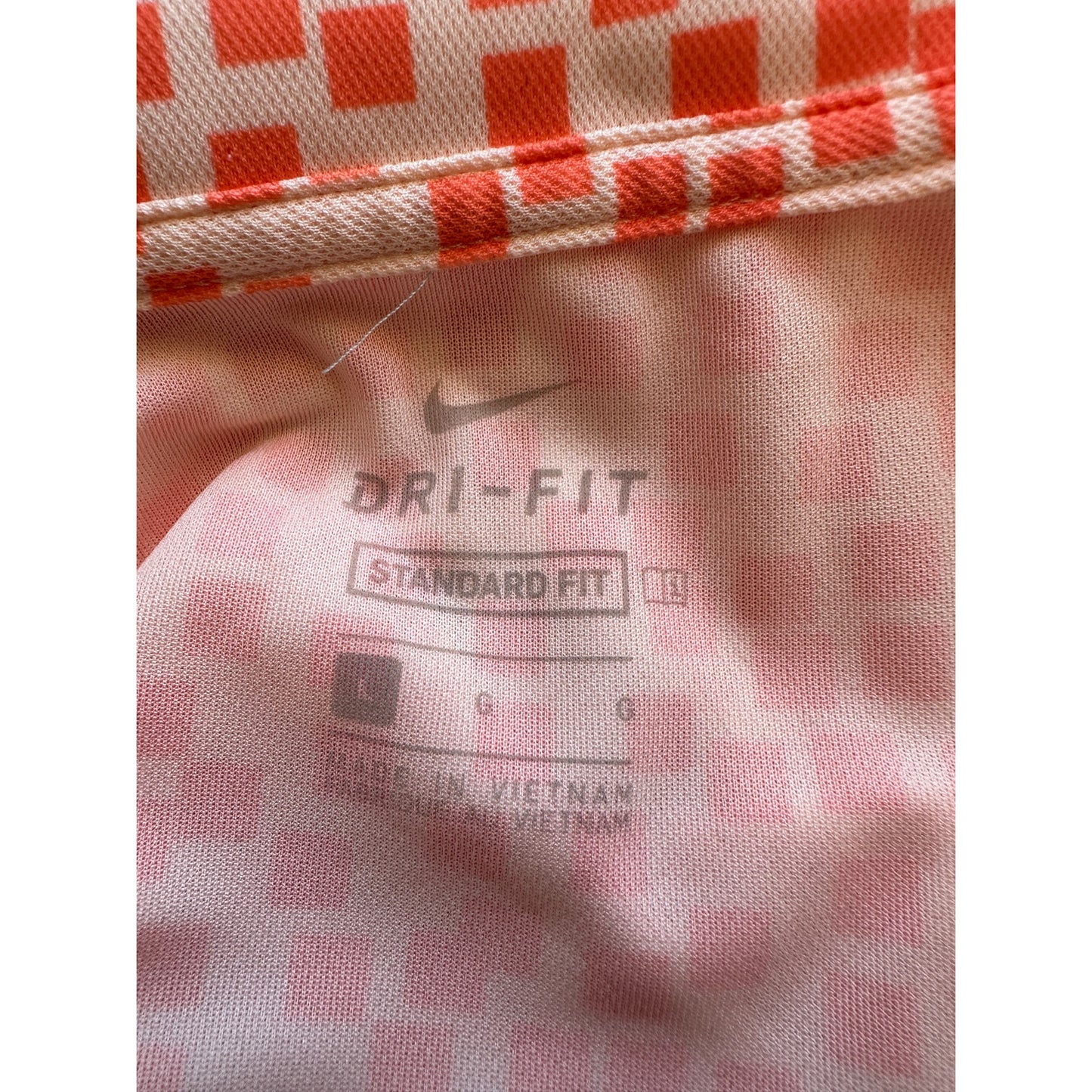 Nike Peach & Cream Breathe Golf Dry-Fit Polo Shirt L