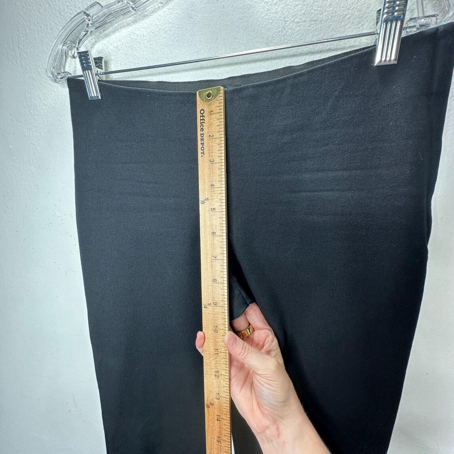 COS Black Stretch Side Zip Flat Front Slim Fit Leggings Trousers Pants 38