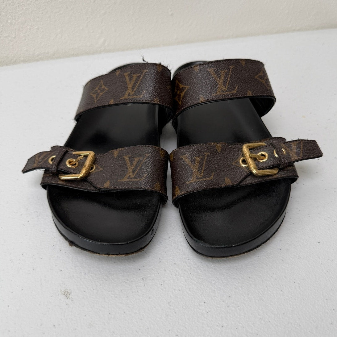 Louis Vuitton Monogram Flat Comfort Mule Sandals EU 37- US 7