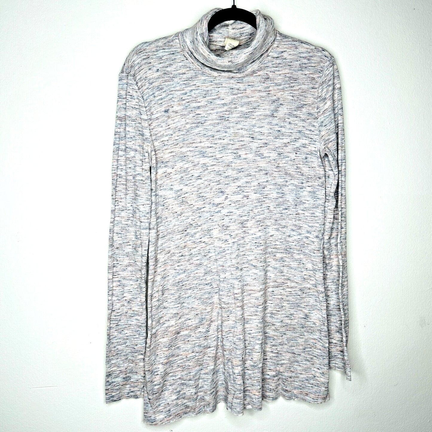 We The Free Ivory Multi-Color Long Sleeve Open Back Turtleneck Tunic Medium