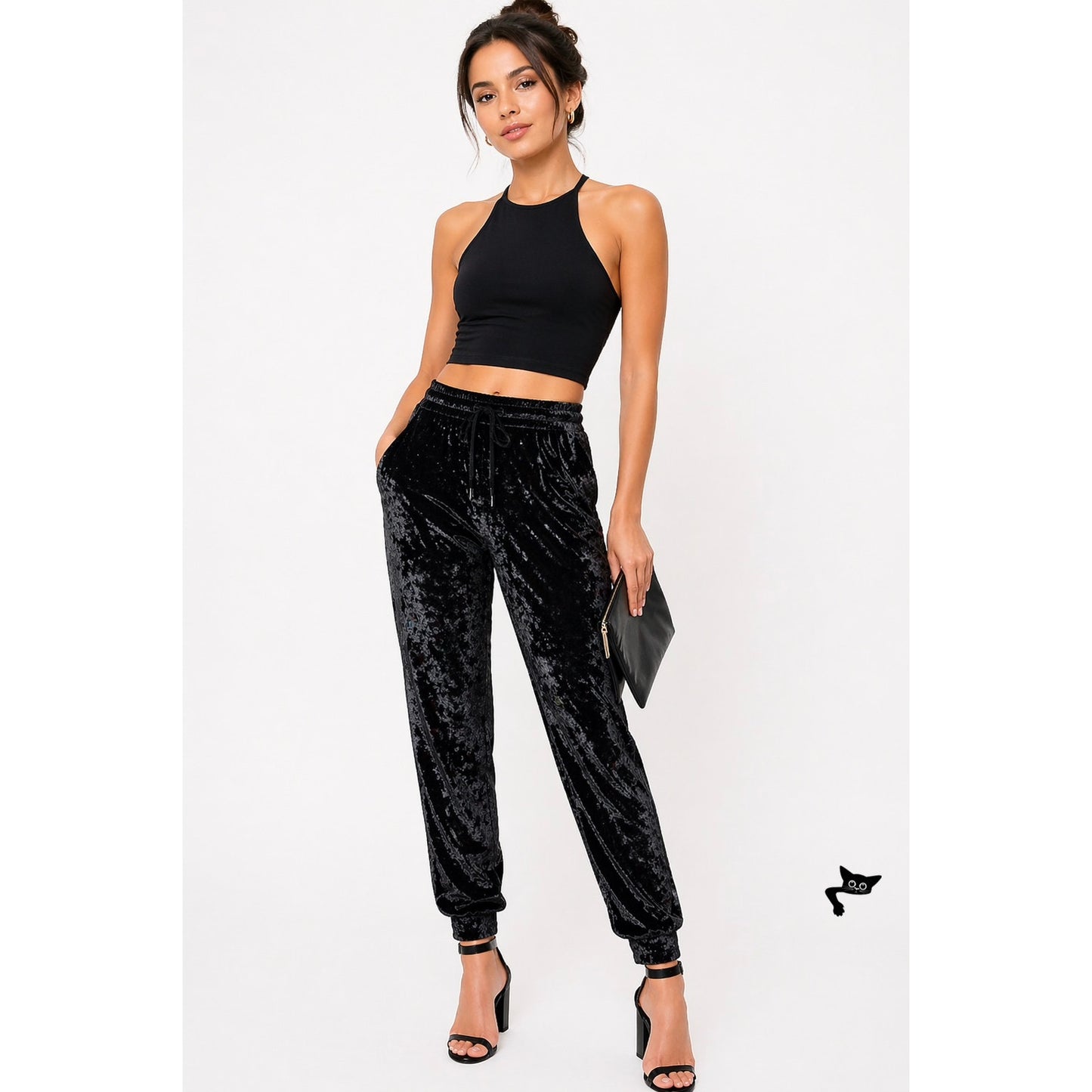 Lululemon Ready to Crush Velvet Jogger Pants Black Women's Size 4