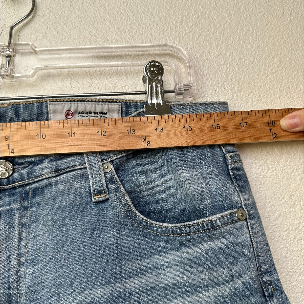 AG Prima Ankle Cigarette Jeans Muted Medium Wash Raw Hem Women’s 32R
