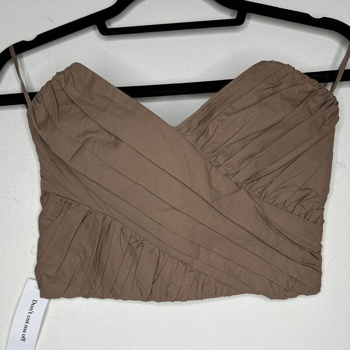 NWT BEC + BRIDGE 2-Piece Mocha Sweetheart Neck Bandeau & Pleat Gathered Skirt 2