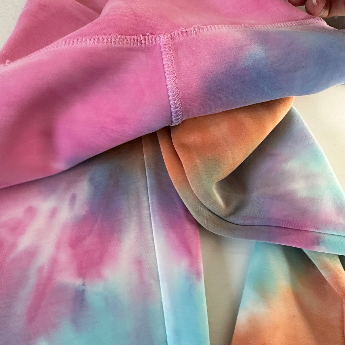 Chaser Pastel Pink Blue Orange Tie Dye Yoga Pants & Matching Sports Bra XS