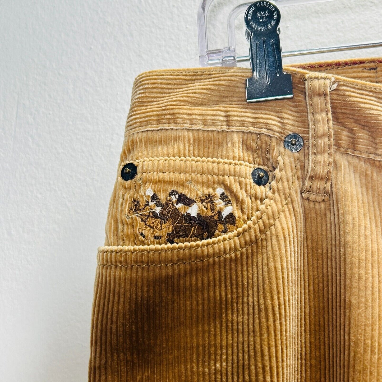 Ralph Lauren Blue Label RL650 Thompson Tan Corduroy Slim Low-Rise Straight Jeans