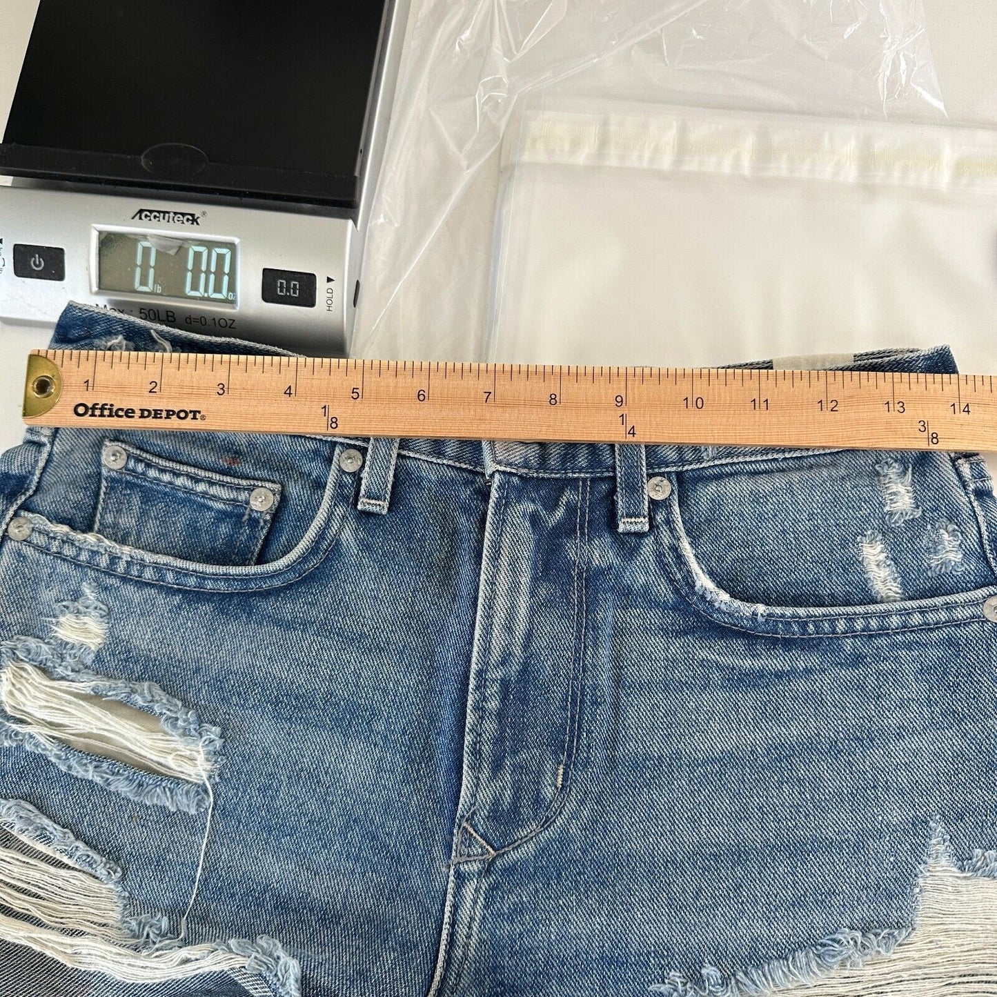 Lovers & Friends Axel Jean Distressed Cut Off High Rise Short Conrad Wash 25