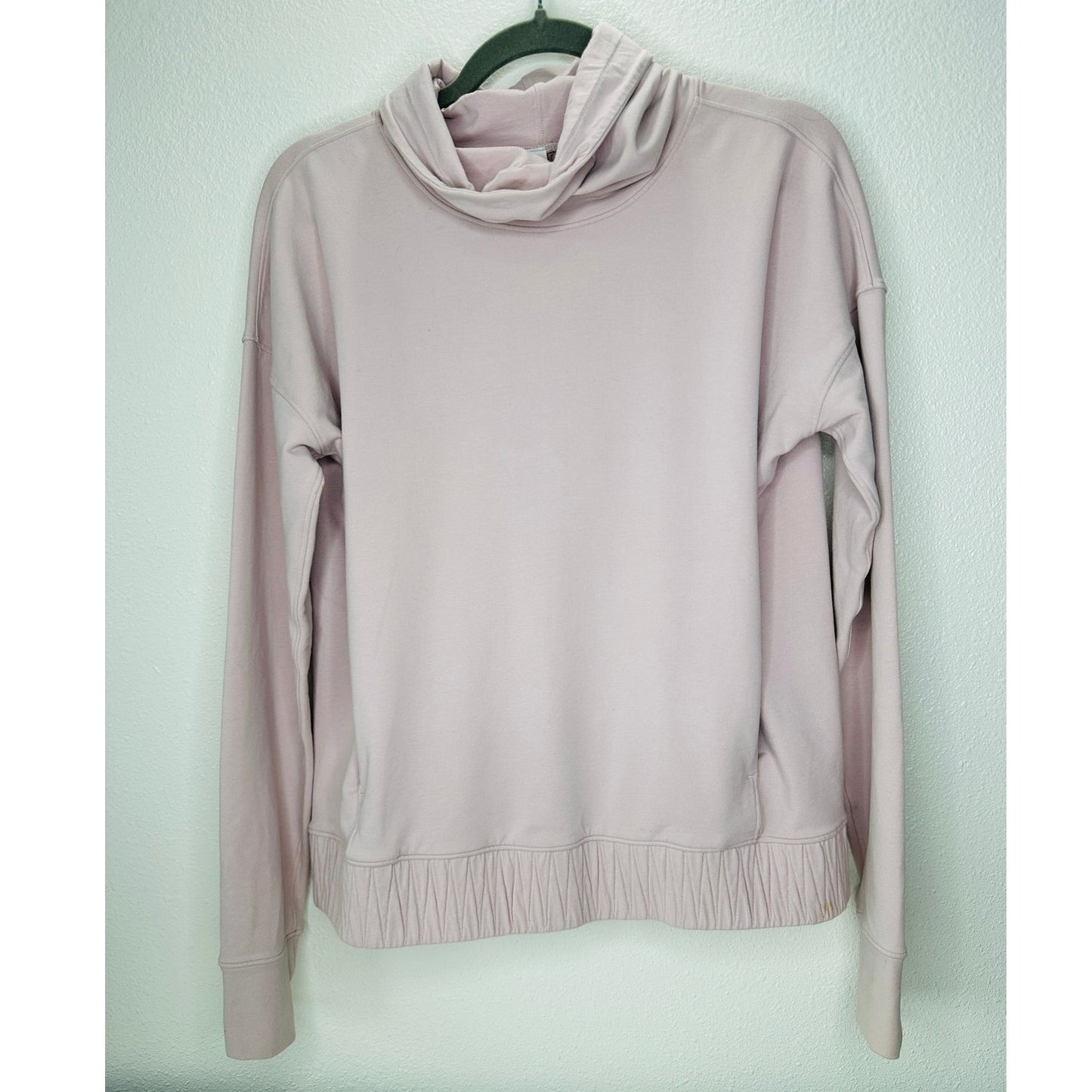 Lululemon Pale Pink Cowl Neck Long Sleeve Banded Bottom Sweat shirt 6